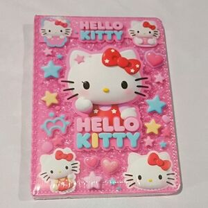 Hello Kitty Pink Blue Yellow Glitter 3D Cover Notebook